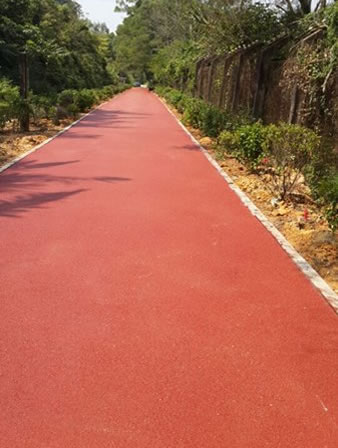廣州市番禺區(qū)園林道路彩色瀝青路面施工案例